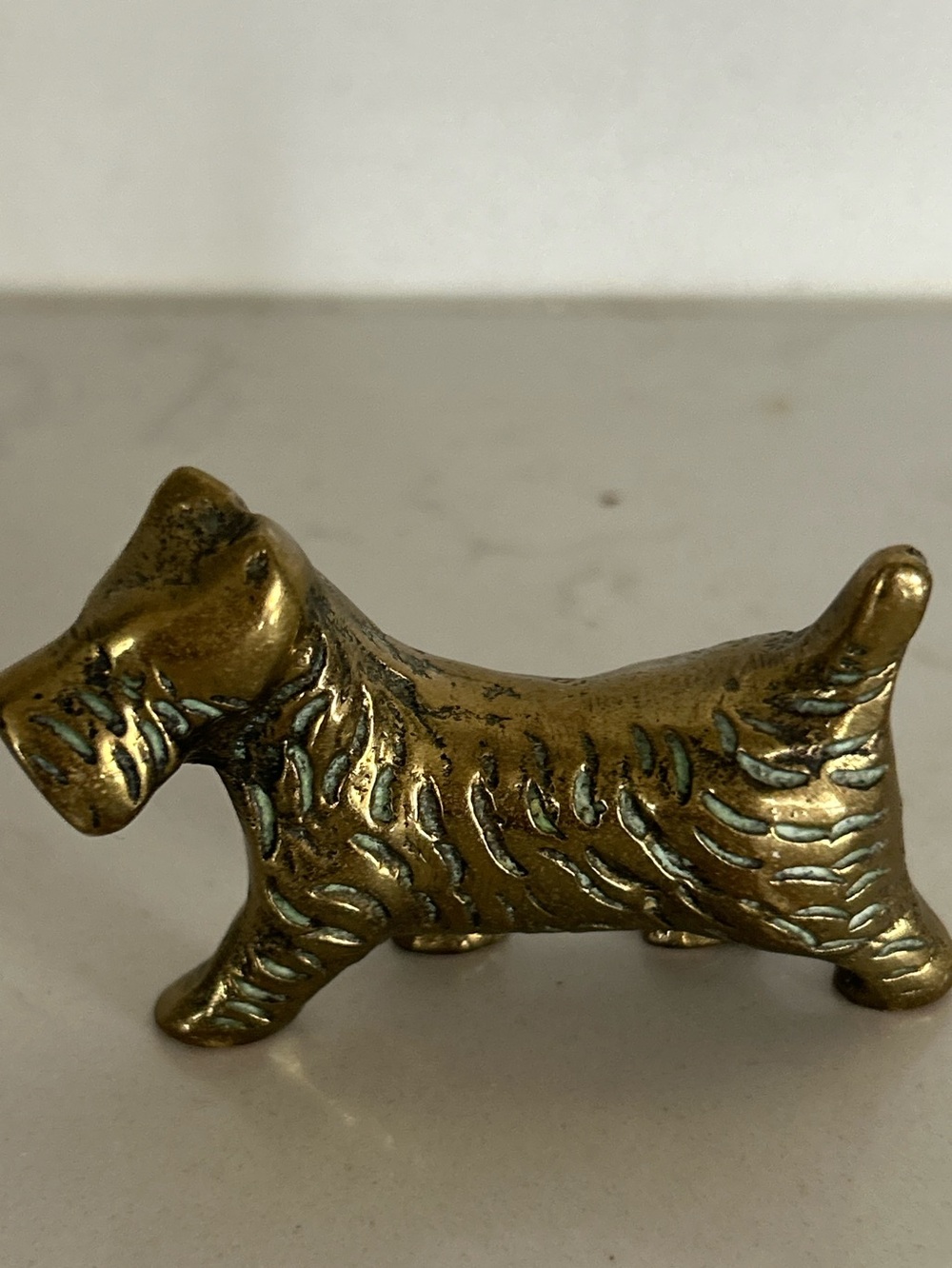 Vintage Brass Scottie Dog Figurine (A)